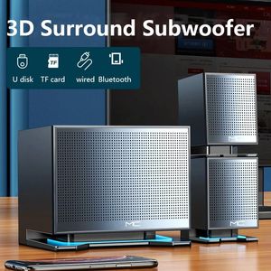 Högtalare 2.1 Datorhögtalare Bluetooth -högtalare med multimedia hemmabiosubwoofer för stationär TV -telefon 3,5 mm tråd