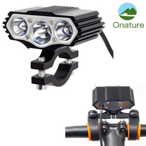 Lights Onature Powerful Electric Bike Light 1000 Lumens 1272V Input E Bike Headlight Aluminum Housing 3xT6 LED Head Light for eBikes