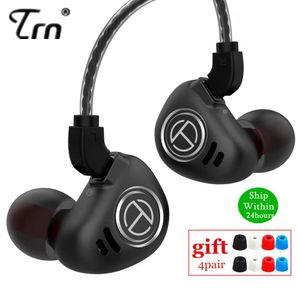 Headphones TRN V90 4BA+1DD Metal Headset Hybrid Units HIFI Bass Earbuds In Ear Monitor Earphones Noise Cancelling Earphone V80 ZS10 PRO X6