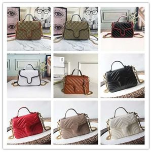 Designertasche Designer Marmont Mini Top Handle Bag Beige Canvas Chain Black Red Matelasse Quilted Leather Shoulder Bag Size 21/15.5/8cm