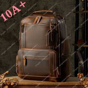 10A+ High quality bag Travel Handmade Computer Cowhide Horse Backpack Square for Crazy Men Skin with Bags British Style Shape