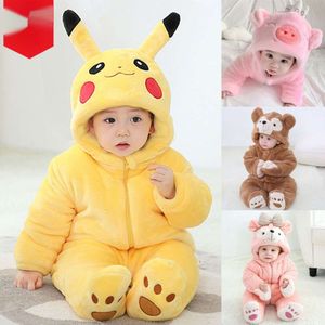 Internet Famous Autumn Winter Clothing, Men and Women's Baby Jumpsuits, Thickened for Going Out, Hugging Clothes, Wrapping Feet, Cute Animal Crawling Clothes