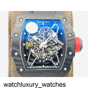 SuperClone Richardmill Wristwatch ZF Factory Luxury Automical Hollow Out Watch Carbon Fiber RM35-02テープセラミックワインバレルファッショントレンドチューザー3p