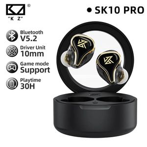 Hörlurar KZ SK10 Pro True Wireless Headset Bluetooth Sport Earphone Hifi Stero Bass i öronhängen Låg latens hörlurar HD -mikrofon