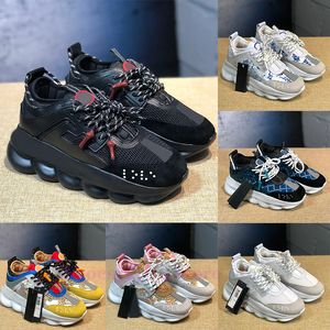 Designer plataforma tênis reação em cadeia vintage casual sapatos reflexivos mulheres homens jóias selvagens link sarja chunky trainer sapato esporte ao ar livre andando