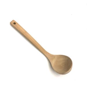 Wooden Soup Scoop Eco-friendly Long Handle Wood Spoons Home Kitchen Rice Oil Spoon Durable Hotel Hanging Tableware Scoops BH5007 FF