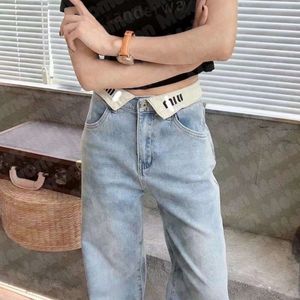 women designer trousers womens fashion white lapel letter design straight leg pants casual loose slim simple washed wide leg Pants