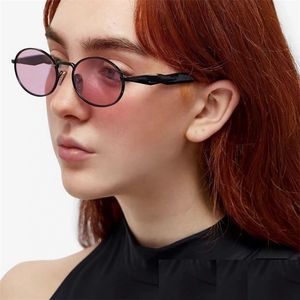 Modedesigner Able Metal Oval Small Frame Solglasögon för män och kvinnor vilda utomhusgatan fotografering solglasögon för förare affärssolglasögon spr65z
