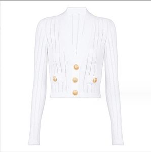 11000 2024 Подиумный летний брендовый свитер в одном стиле с длинным рукавом и V-образным вырезом, кардиган, модная одежда, черный, белый цвет, женское месиво высокого качества