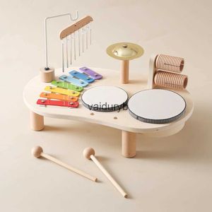 Tangentbord piano baby aeolian klockor rattle montessori pedagogiska leksaker ldren musikaliska leksaker barn trum kit musikbord trä musikinstrumentvaiduryb