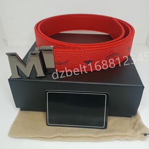 MCMC Belt Designer Mens Belt Women Belt Klassiska bälten för kvinnor Business Bälte grossistbrun Black Mens midjeband Womens Metal Buckle Leather Metalli 146