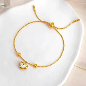 Link pulseiras luz luxo doce coração pingente pulseira de aço inoxidável para mulheres moda coreana sexy feminino corrente de pulso jóias atacado
