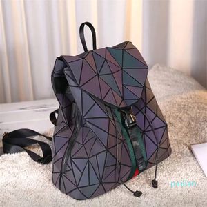 backpack diamond-shaped men's and women fashionable frosted discoloration computer travel bag geometric backpack