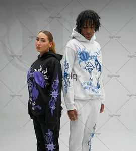 Felpe con cappuccio da uomo 2023 American Punk Fashion Stampa Lettera Pullover Felpa con cappuccio da donna Y2K Streetwear Hip Hop Harajuku Felpa versatile allentata Menyolq