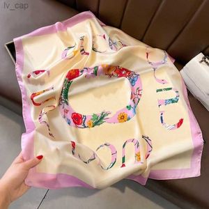 Women Designer Scarf Fashion Brand Wrap Head Scarfs Square Flower Silk Twill Pashmina Scarves Shawl Pleated Birthday Gift Easy to Match Soft Touch Size 70*70CM