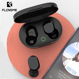 Hörlurar flooveme Bluetooth hörlurar trådlösa hörlurar Vattentäta sporthuvudset med mikroladdningsfodral hifi Stereo Musik öronsnäckor