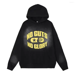 Herrtröjor hoodie hellstar män kvinnor fritid långa ärmar löst passande vinterstil hip-hop tryckta mönster