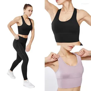 Yoga-Outfits für Damen, atmungsaktiv, bequem, Sport-BH, Fitness, stoßfest, doppelseitige Nylonweste