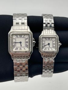 Damenuhren Zifferblatt Gold/Silber Edelstahl Quarz Damenuhr mit Diamant elegante Armbanduhren Montre de Luxe Geschenke