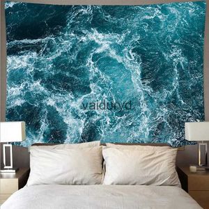 Arazzi Blu Oceano Onda Arazzo Tramonto Nuvola Natura Arte Appeso a parete Stuoia di stoffa Sfondo Coperta Bohemian Home Decorvaiduryd