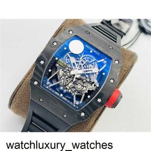 SuperClone Richardmill wristwatch ZF Factory Luxury Automical Hollow Out Watch Carbon Fiber RM35-02テープセラミックワインバレルファッショントレンドチューザー6A