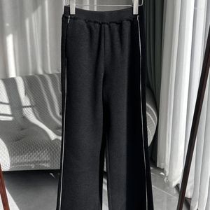 Pantaloni da donna Donne Autunno e inverno inverno Black Black Bianco Bianco Bianco Elastico in lana elastico inquietante Dritta