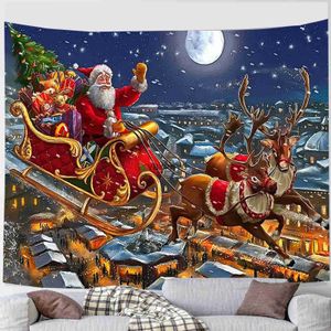 Tapestries Christmas Snowman TapestryNew Year Tapestry Hanging Home Decor Background Cloth Hot Sale Painting Wallvaiduryd