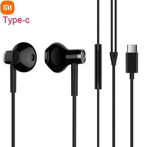 Fones de ouvido originais xiaomi mijia híbrido dc fone de ouvido tipo c plug metade inear usb controle com fio mems microfone bre02jy mi driver duplo