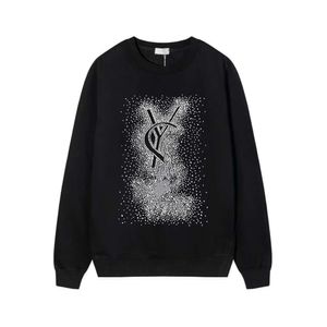 Moda Men Hoodie Designer Sweater Erkek Kadınlar Sıcak Matkap Tam Yıldız Mektubu Grafik Sweatshirt Sıradan Gevşek Yuvarlak Boyun Külkü Yüksek Sokak Pamuklu Uzun Kollu Tişört