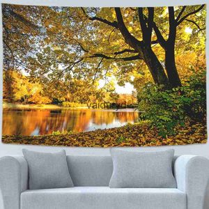 Tapestries Autumn Forest Forest Stream Landscape Tapestry Maple Trees Leaves Wall Hanging Hippie Tapiz Decor