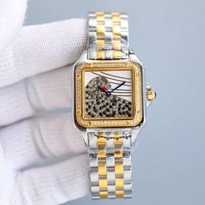 Women's Diamond Watch Casual Business Leopard-liknande Phantom Full Star Shell Dial With Sapphire Mirror Hand-set 3D tredimensionella diamanter visar Lady Charm1