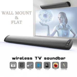 Soundbar 20w áudio doméstico tv soundbar alto-falante caixa de som bluetooth super bass estéreo alto-falante para telefone pc com cabo aux óptico rca