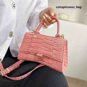 Factory Direct Sale Hourglass New Crocodiles Pattern Foreign Style Versatile One Shoulder Msenger Bag Fashion Hand Small Girl Designer Purses Ladies Handbags