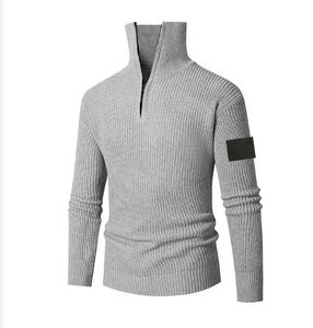 ストーンジャケットデザイナーメンズセーターの格子縞のブランドニットカーディガンプルオーバーファッションカジュアルビジネススリムフィットロングクラシック豪華なウールウォームプルオーバースタイル