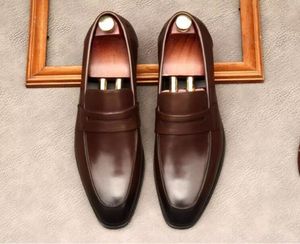 Shoes Designer Men Dress Loafers Genuine Leather Fashion Business Casual Party Wedding Slip-on Formal Office Shoe Flats 8428