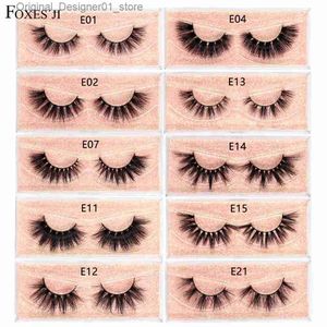 Falska ögonfransar Foxesji Lashes 3D Mink Eyelashes Populära naturliga långa fluffiga dramatiska ögonfransförlängning Makeup Eye Lashes Full False Eyelashes Q240117