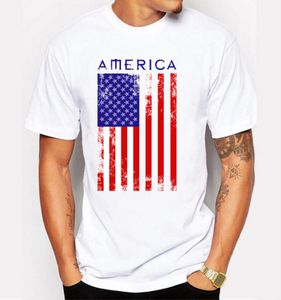 Sommer-T-Shirts mit USA-Flagge, 100 % Baumwolle, kurzärmelig, für Fans, Nostalgie, Flagge der Vereinigten Staaten, T-Shirts für Männer 2877720