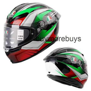 Capacete de motocicleta Agv aberto de rosto inteiro Ks Capacete completo Four Seasons masculino e feminino para ciclismo de motocicleta com cobertura completa Capacete de corrida antiembaçante leve WG6X