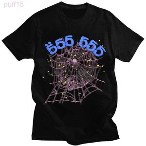 3ph3 T-shirt da uomo Stampa vintage 555555 Angel Number t Shirt Uomo Donna Migliore qualità Spider Web Pattern T-shirt in cotone Top Tees Streetwear H38Y