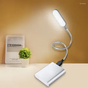 Lampade da tavolo Protezione per gli occhi Studio per studenti Lettura disponibile Luce notturna USB Presa diretta Lampada portatile 6 LED Dormitorio Comodino