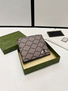 Den senaste tryckta korta klippplånboken för män och djurdesigners Fashionabla korta pengar Forhud Läderbi för kvinnor Lyxig plånbokhållare Högkvalitet