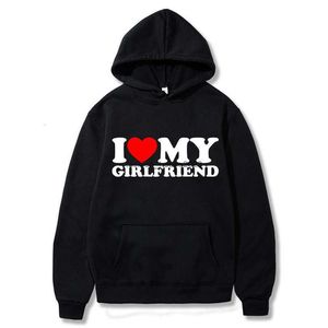 I Love My Boyfriend Printed Hoodie Sweatshirt Gothic Winter Pullover Long Sleeve Men's and Women's Sweater