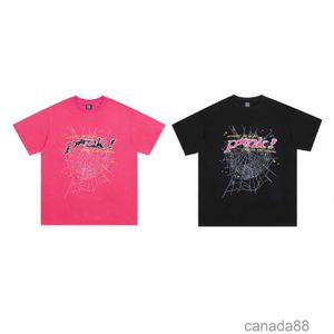 Mężczyźni T Shirt Pink Young Thug SP5DER 555555 MANS WEWNĄTKOWA WYKORZYSTANIE PIENIOWY DRUKOWANIE PÓŁNOCNY PRZEWODNIK 555 TOP TEE 24SS 76W0 76W0 5QM6 H506