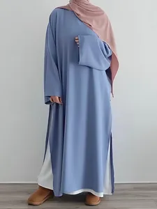 Etniska kläder Ramadan Eid Bön Tvåbit Set turkisk Hijab Robe Muslim Abaya Inner Dress Dubai Loose Islamic Women Modest Outfits