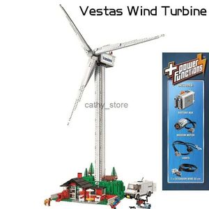 Blockerar nya kreativa serier Vestas Wind Turbine Building Blocks PF Electric Windmill Generator Fit 10268 Bricks Toys for Boys Giftl240118