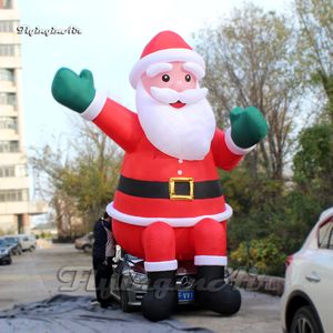 wholesale Outdoor House Roof Decorative Inflatable Santa Claus 4m 13.2ft Height Air Blown Father Christmas Model For Building Xmas Decoration