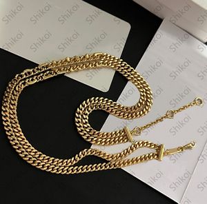 Designer-Schmuckset, Designer-Halsketten für Damen, Halskette und Armband, goldene Ohrringe, Designer-Halsketten-Schmuckset
