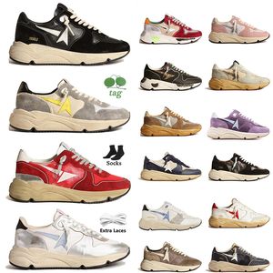 Atacado Running Sole Casual Designer Sapatos Mulheres Homens Golden Gooseices Couro Genuíno Camurça Preto Branco Prata Glitter Esportes Ao Ar Livre Mocassins Sapatilhas Treinadores