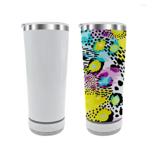 Wasserflaschen 20 Unzen Edelstahlkegel Smart Bluetooth-Lautsprecher Musik Tumbler Cup Trinkgeschirr Drahtloses Doppelschichtvakuum