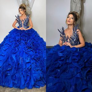 Exquisite Ball Gown Sexy Sleeveless Sequined Prom Dresses For Women Tiered Ruffles Puffy Evening Gowns Custom Made